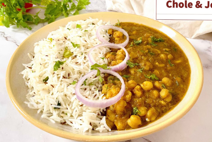Chole & Jeera Rice with Salad