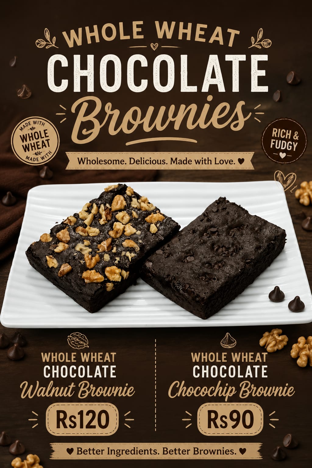 Whole Wheat Chocolate Brownie