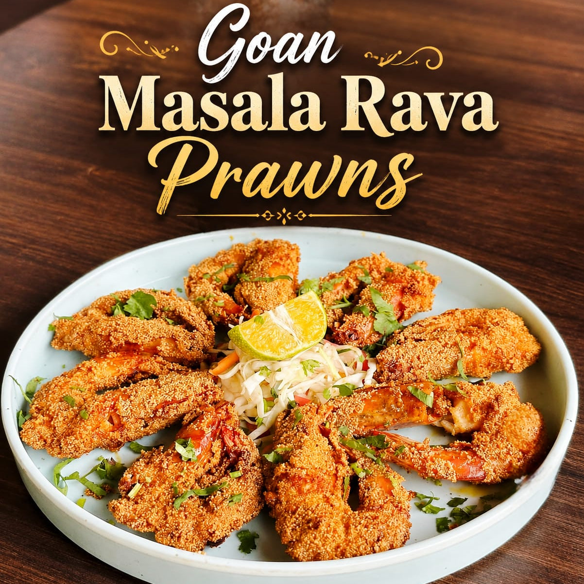 Goan Masala Rava Prawns [ Not deep Fried]