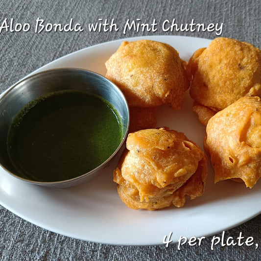 Aloo Bonda with Mint Chutney