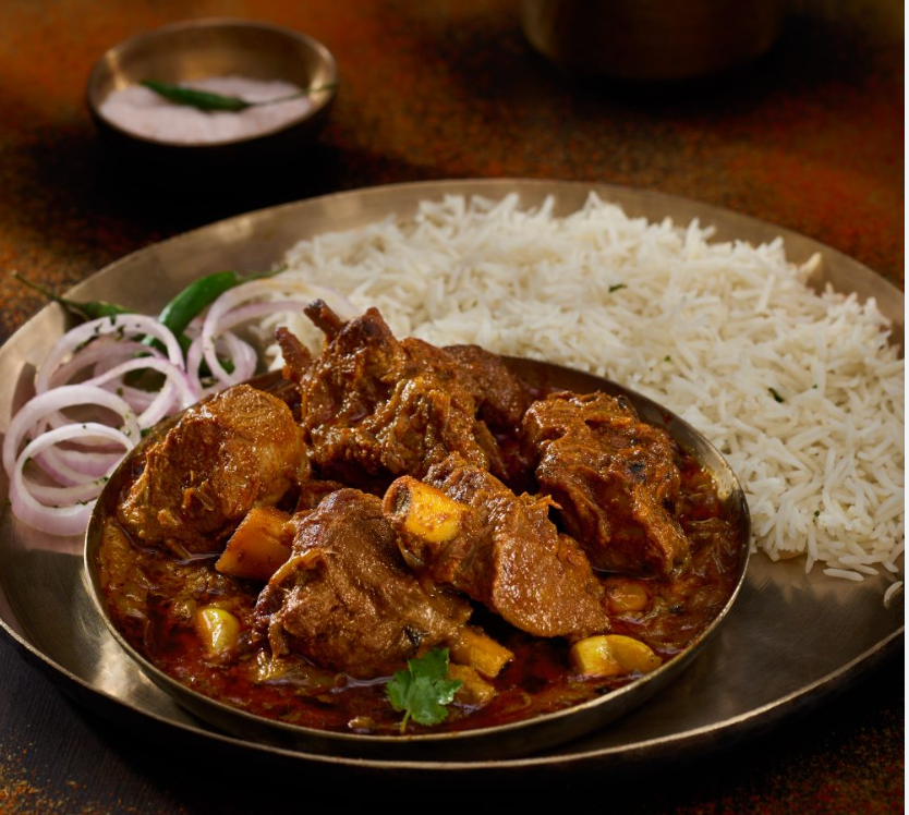 Mutton curry with Rice
