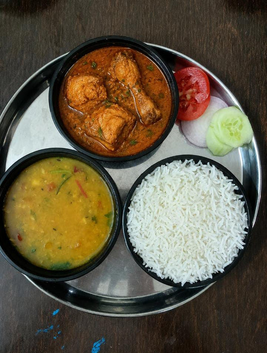 Chicken Curry + Roti +Pulao Thali by Sonali