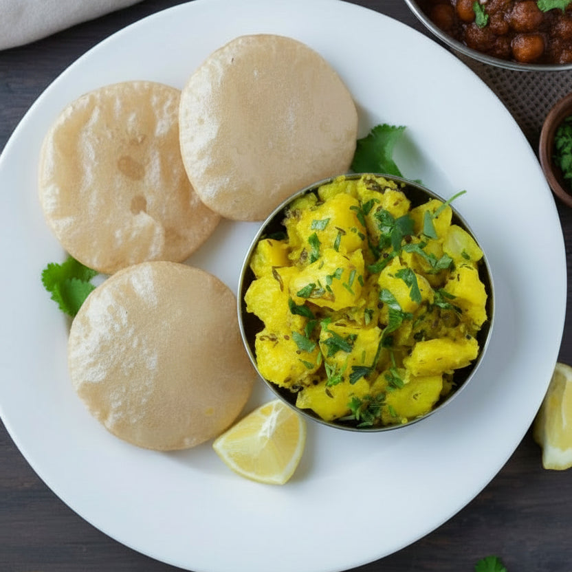Aalo Sabji with 4 Puris