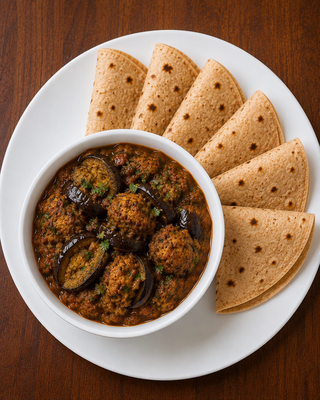 Baigan Badi with Ghee Chapatis