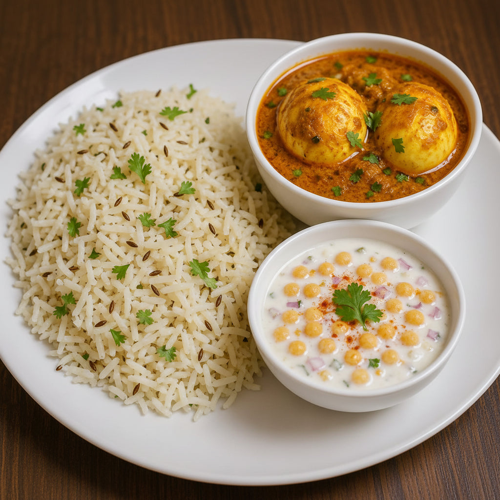 Egg Curry & Zeera Rice Combo