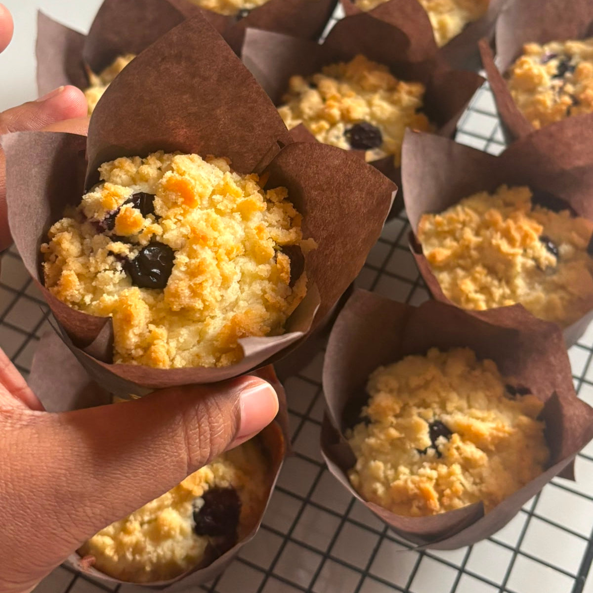 Eggless Lemon Blueberry Crumble muffins (pack of 4)