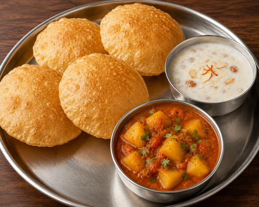 Alu tamator Poori kheer combo