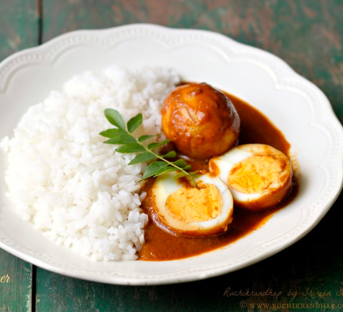 Egg curry, Rice combo