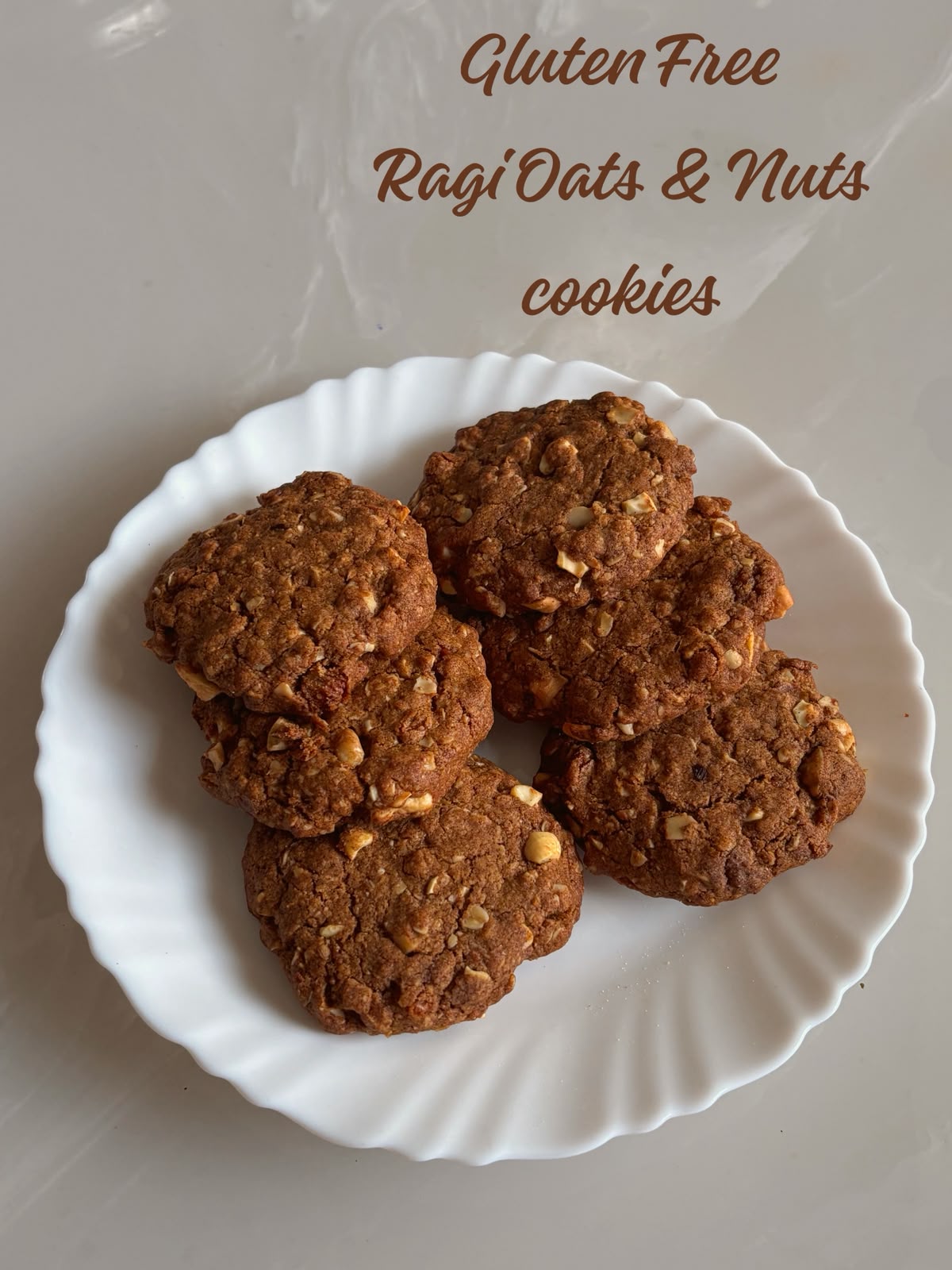 Gluten free Ragi Oats Nuts cookies