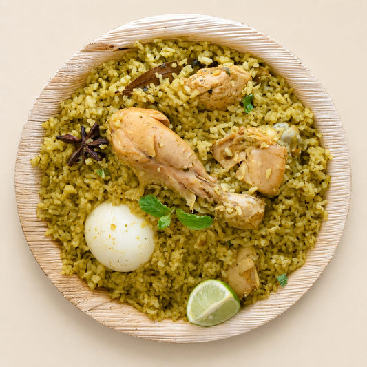 Chicken Donne Biryani with Raita