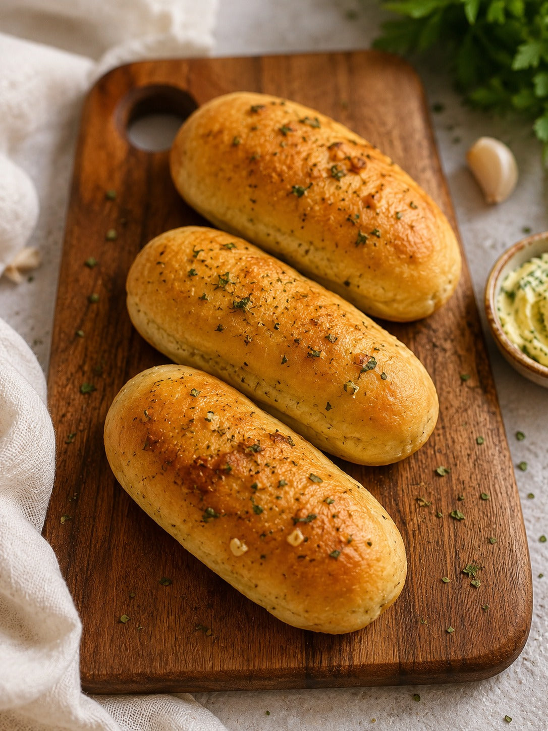 Cheddar Cheese & Mixed Herbs Hotdog Buns (4 Pcs)